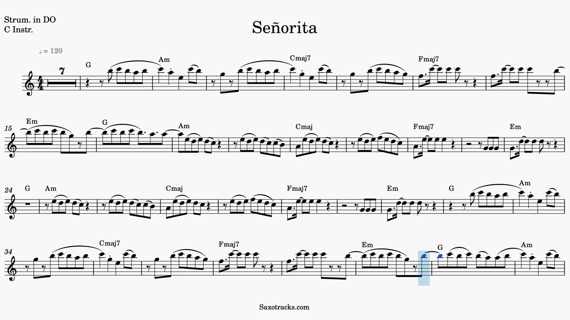 Señorita — Anteprima video spartito in Do