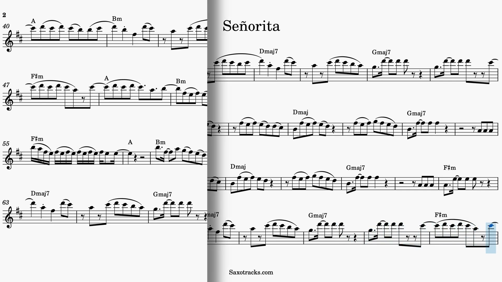 Señorita — Anteprima video spartito in Sib