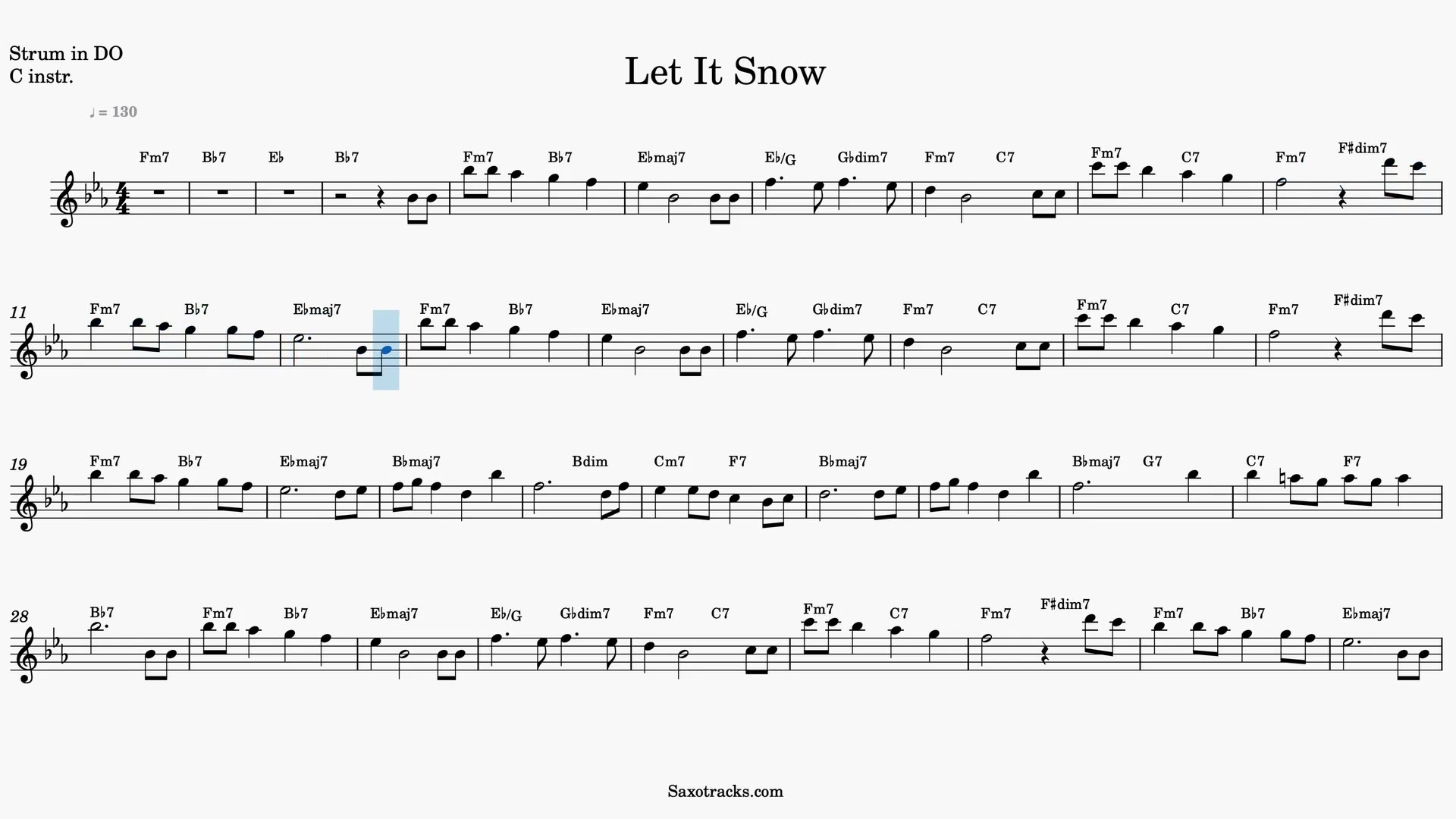 Let It Snow — Video-Notenvorschau in C