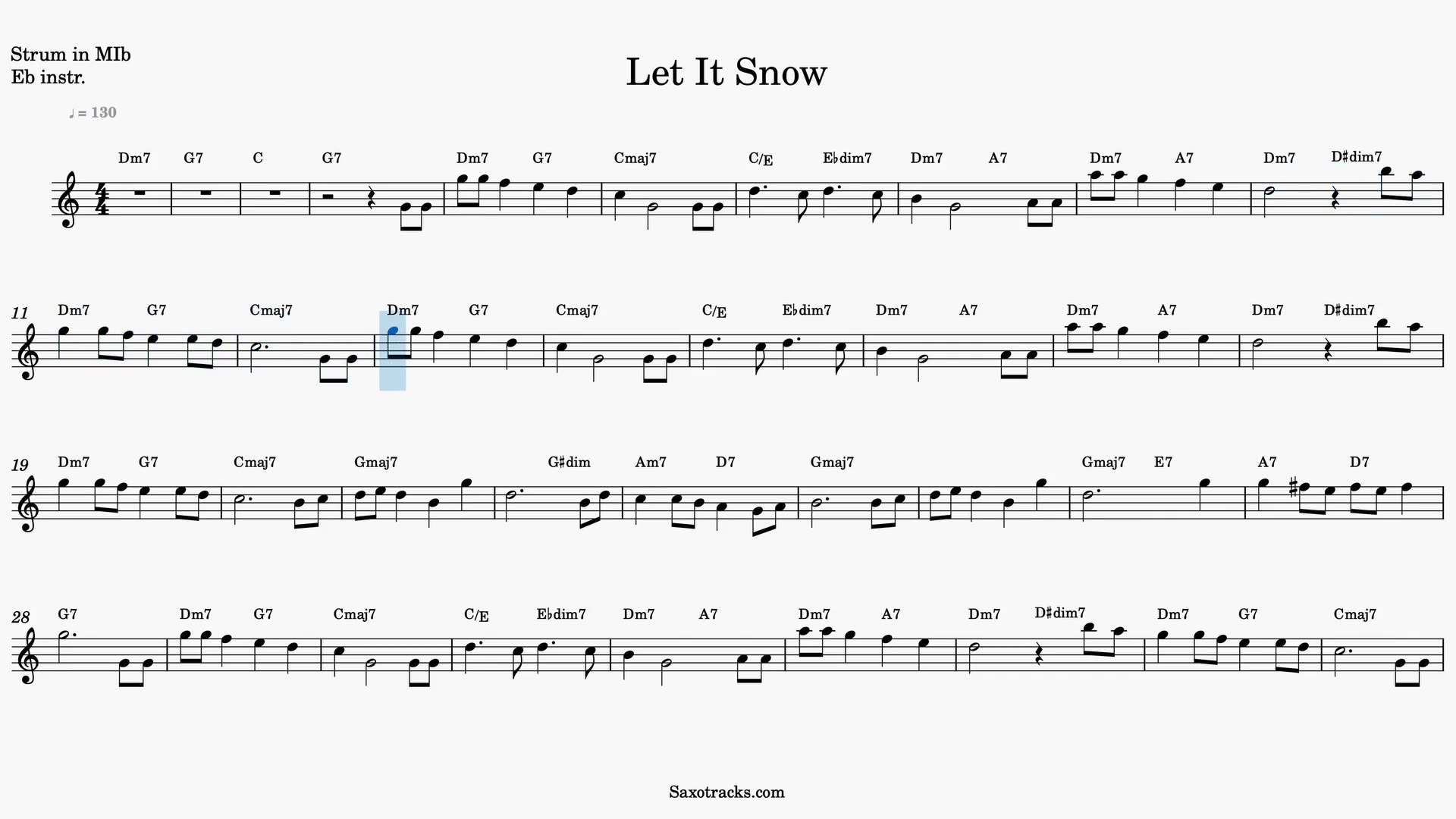 Let It Snow — Video-Notenvorschau in Es