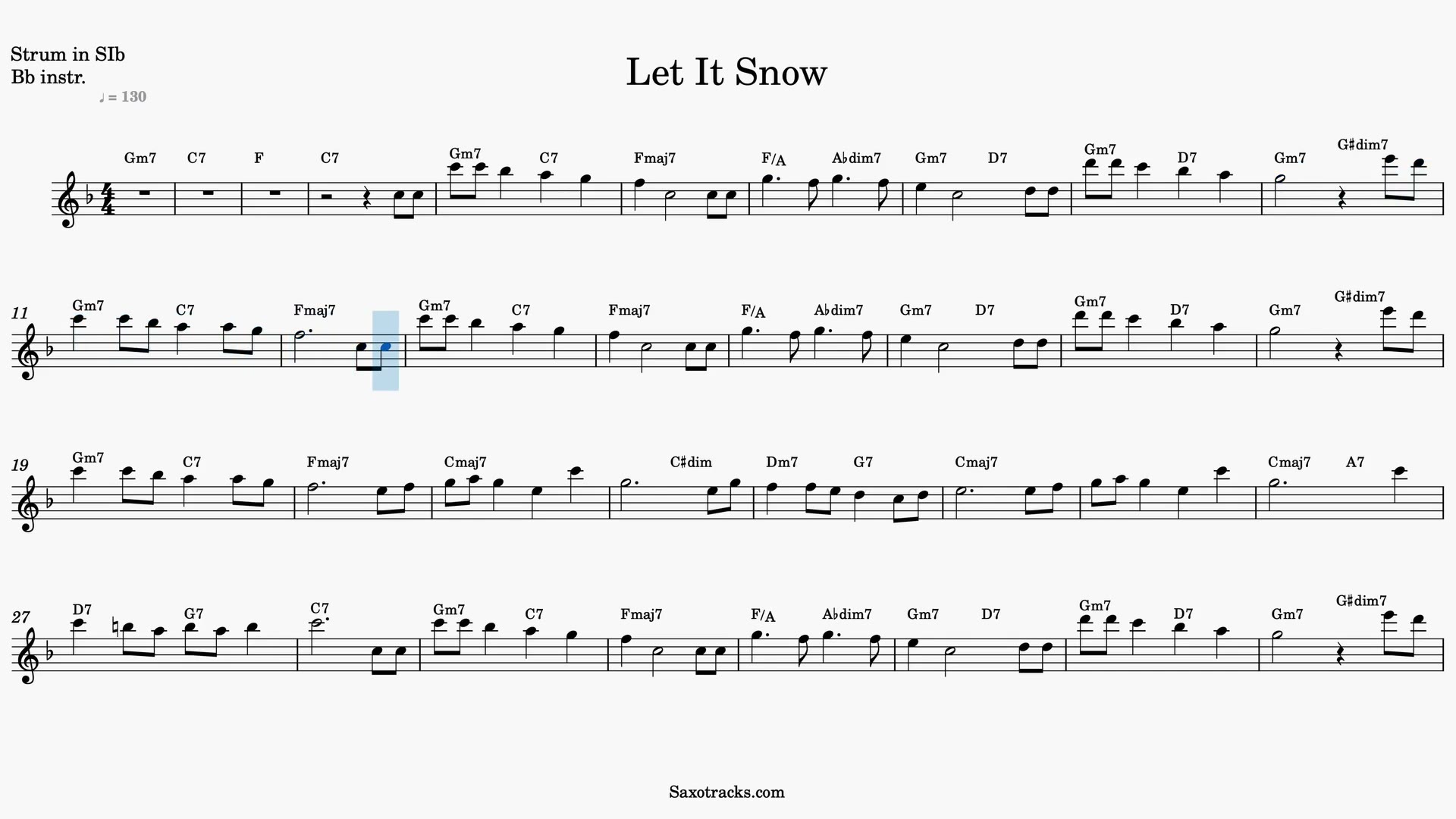 Let It Snow — Video-Notenvorschau in B
