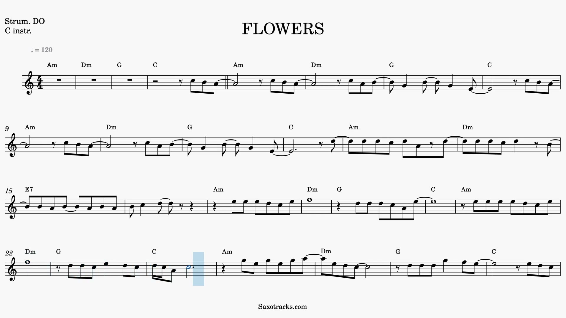 Flowers — Aperçu vidéo de la partition en Ut