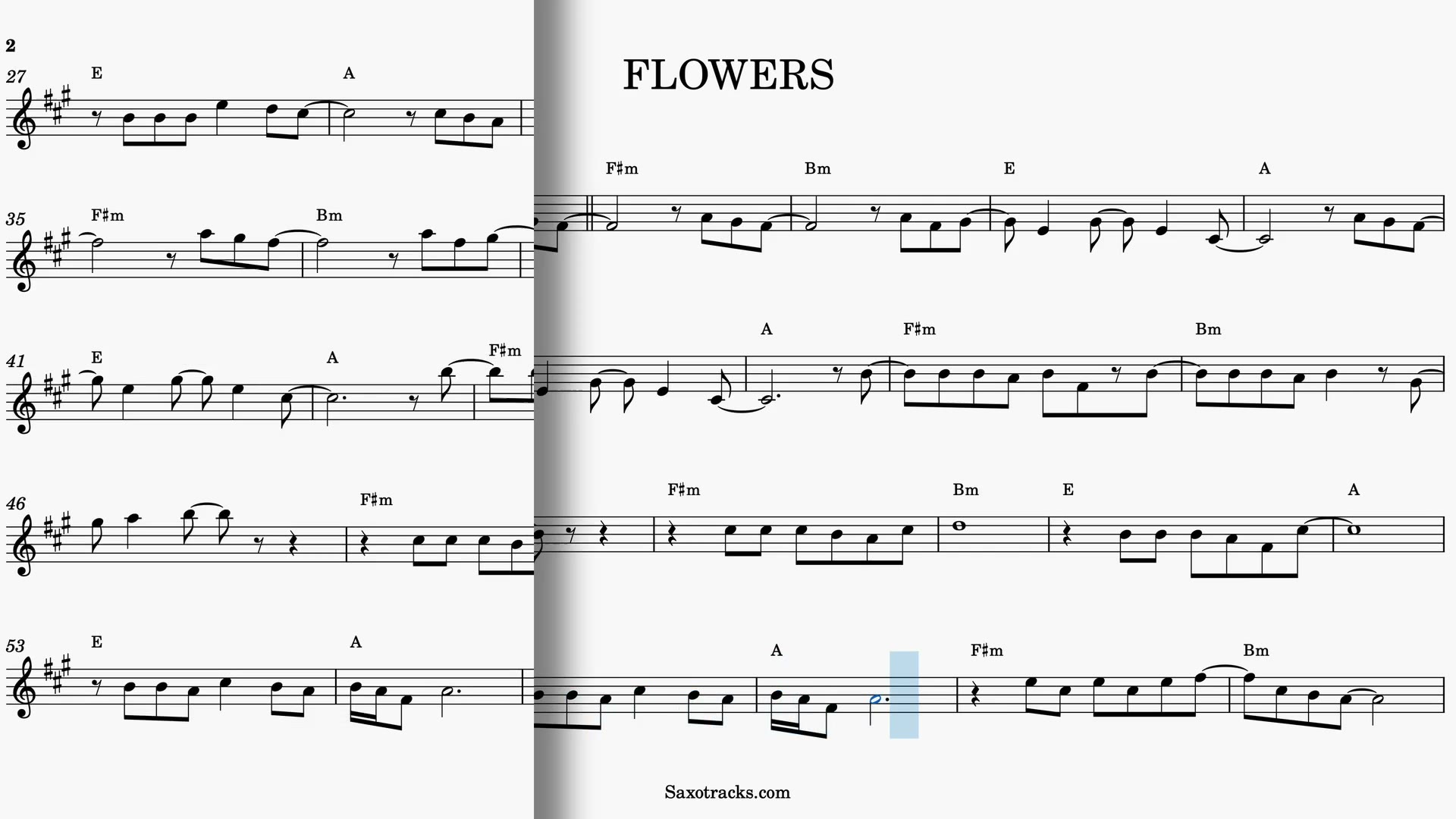 Flowers — Aperçu vidéo de la partition en Mib