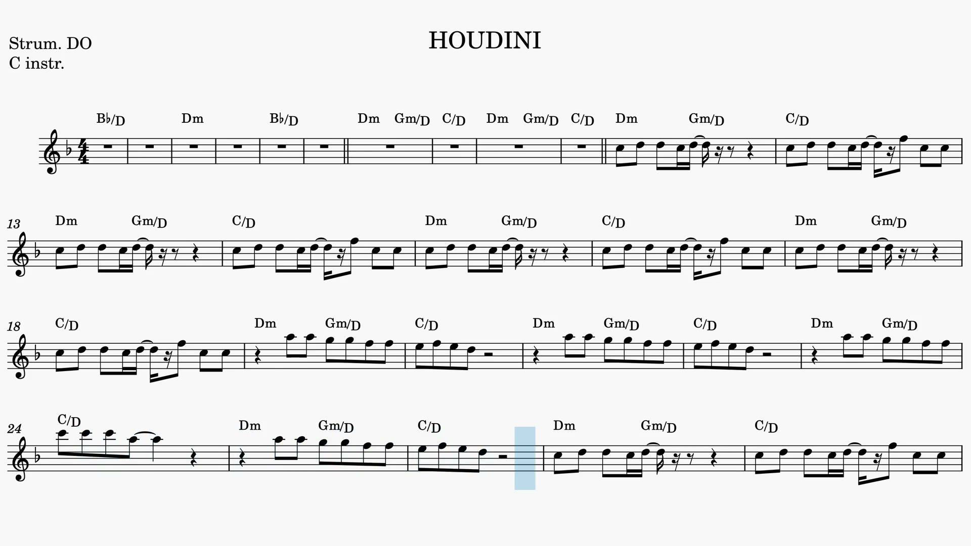 Houdini — Video score preview in C