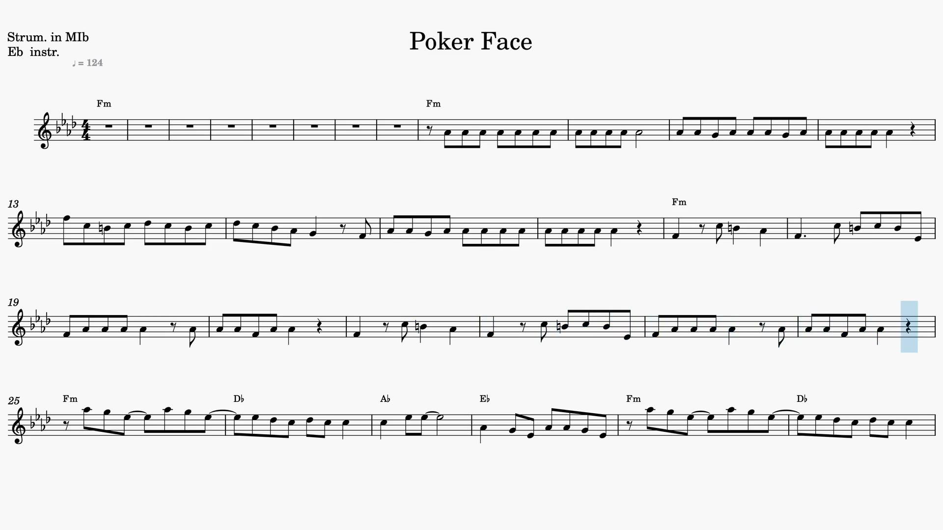 Poker Face — Anteprima video spartito in Mib